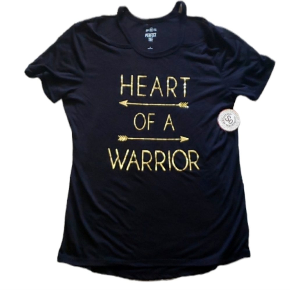 Perfect Tee M black & gold heart of a warrior Tee